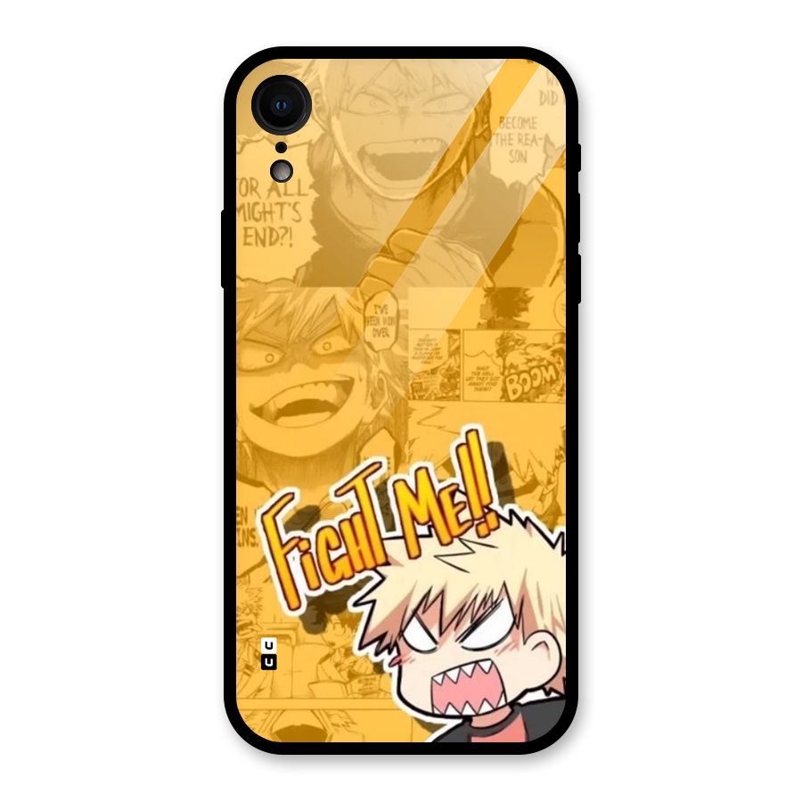 Fight Me Challenge Glass Back Case for iPhone XR