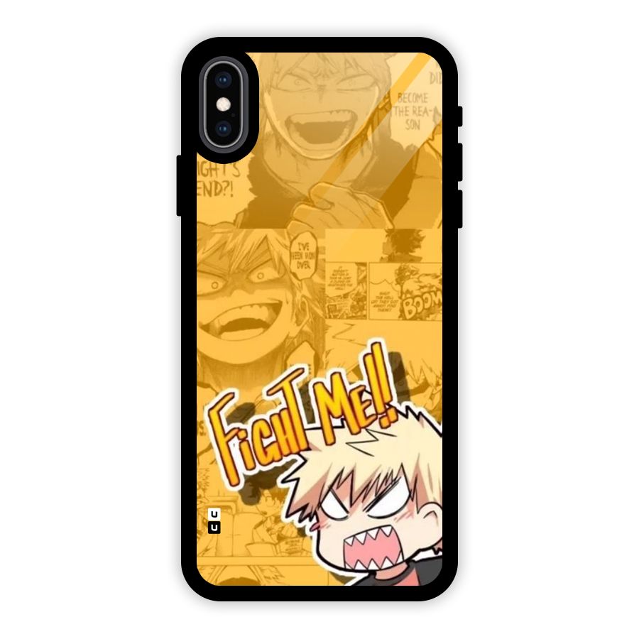 Fight Me Challenge Glass Back Case for iPhone XS Max