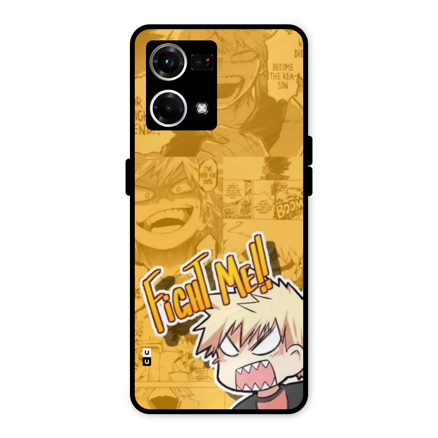 Fight Me Challenge Metal Back Case for Oppo F21 Pro 4G