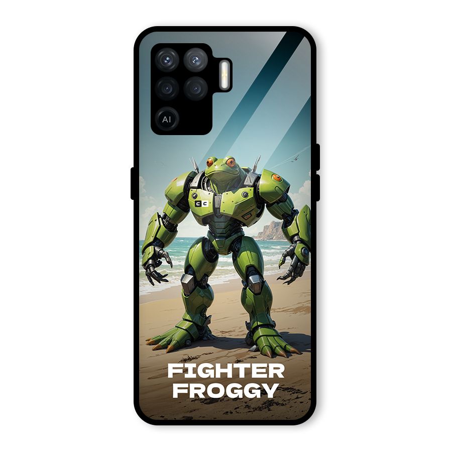 Fighter Froggy Glass Back Case for Oppo F19 Pro