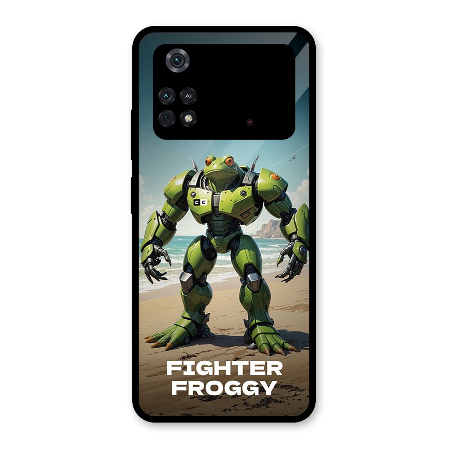 Fighter Froggy Glass Back Case for Poco M4 Pro 4G