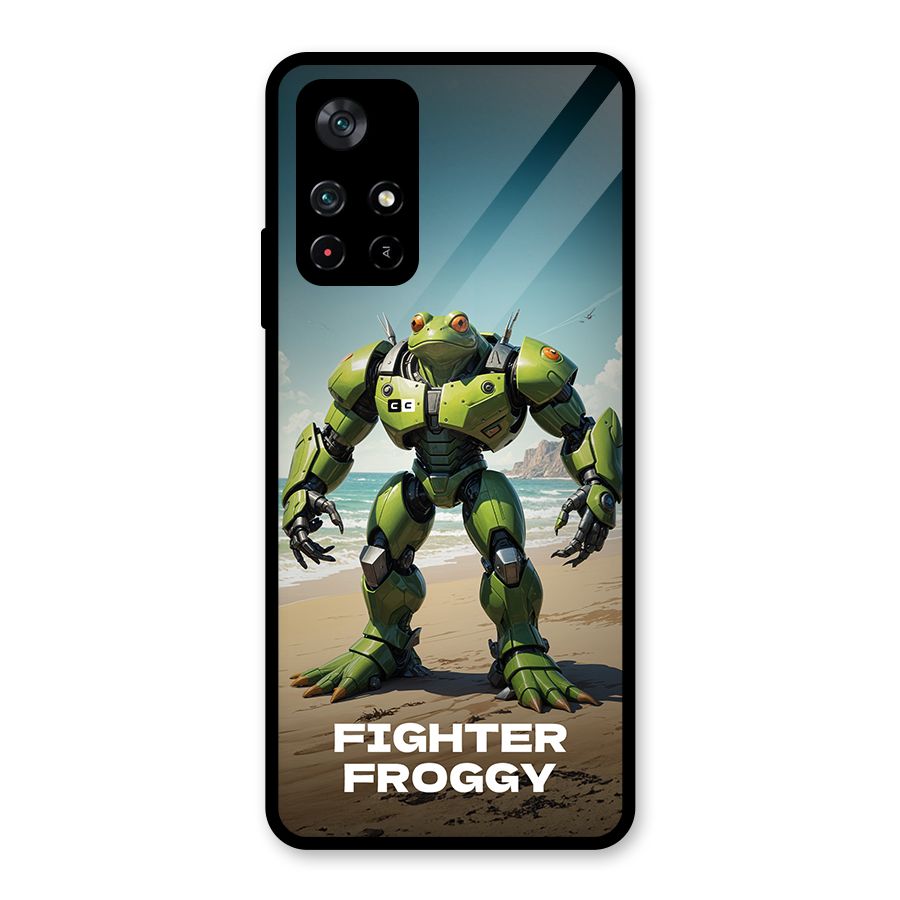 Fighter Froggy Glass Back Case for Poco M4 Pro 5G