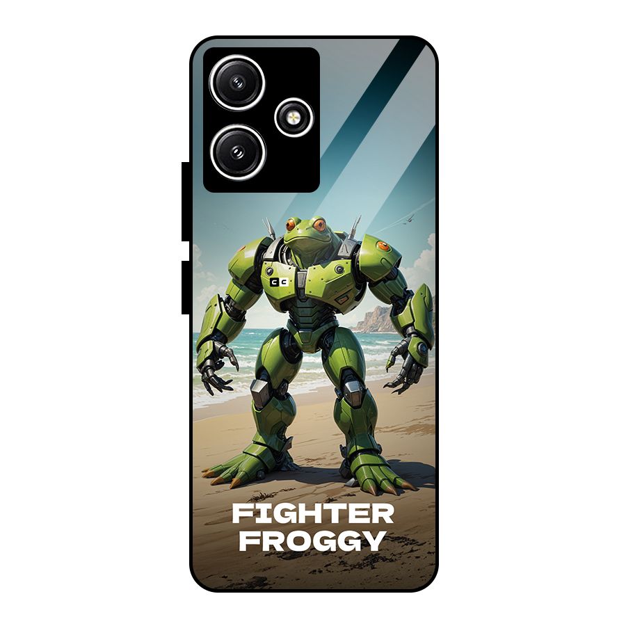 Fighter Froggy Glass Back Case for Poco M6 Pro
