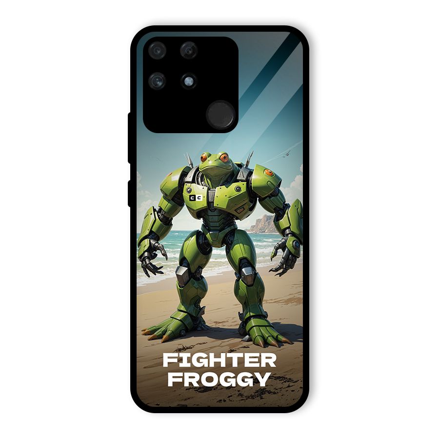 Fighter Froggy Glass Back Case for Realme Narzo 50A