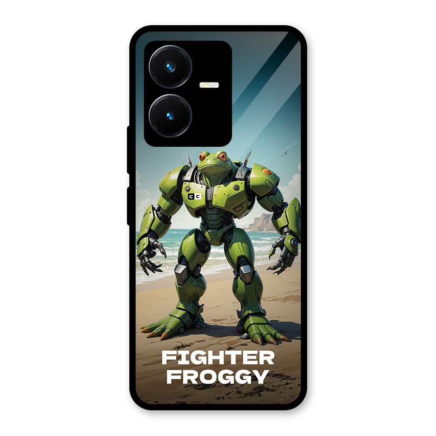 Fighter Froggy Glass Back Case for Vivo Y22s