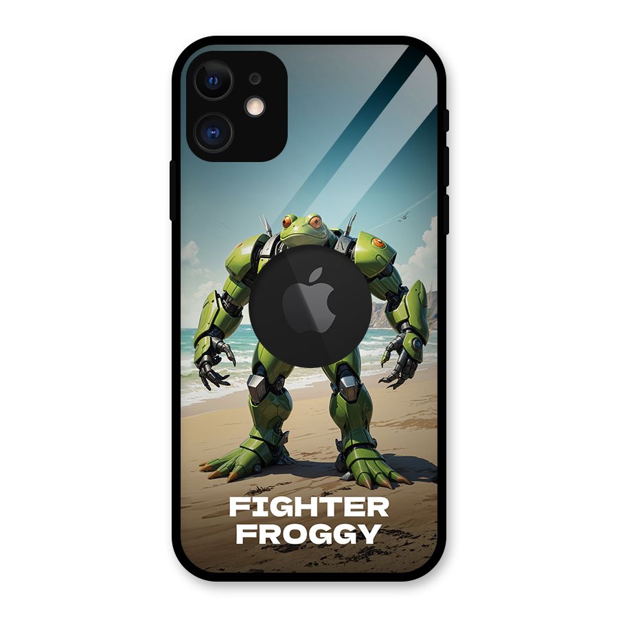 Fighter Froggy Glass Back Case for iPhone 11 Logo Cut