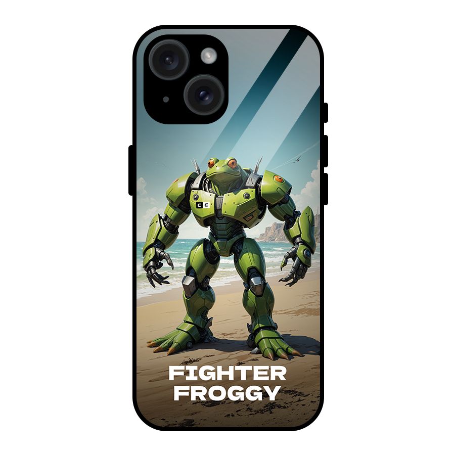 Fighter Froggy Glass Back Case for iPhone 15