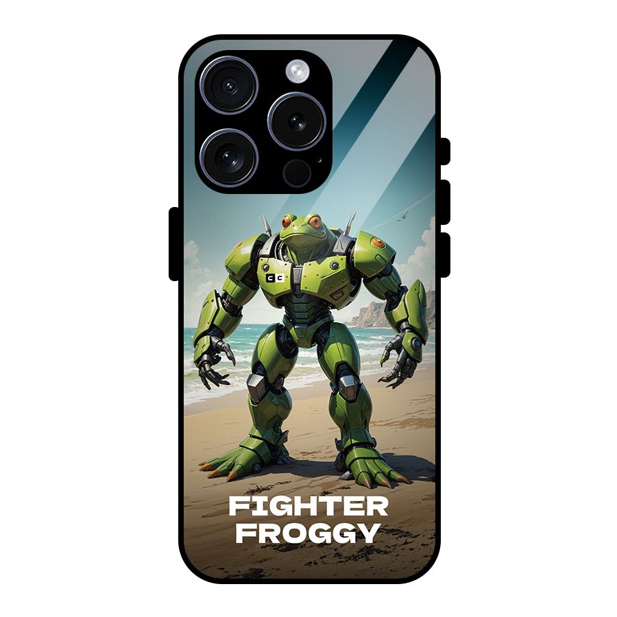 Fighter Froggy Glass Back Case for iPhone 15 Pro