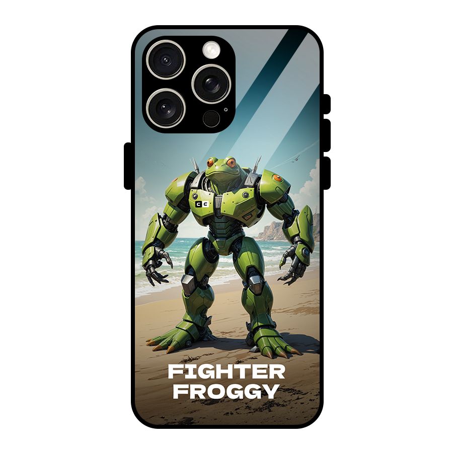 Fighter Froggy Glass Back Case for iPhone 15 Pro Max