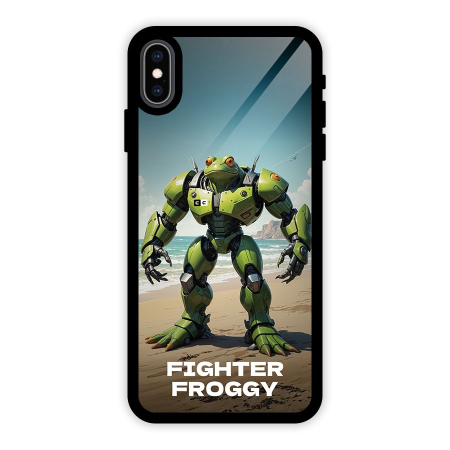 Fighter Froggy Glass Back Case for iPhone XS Max