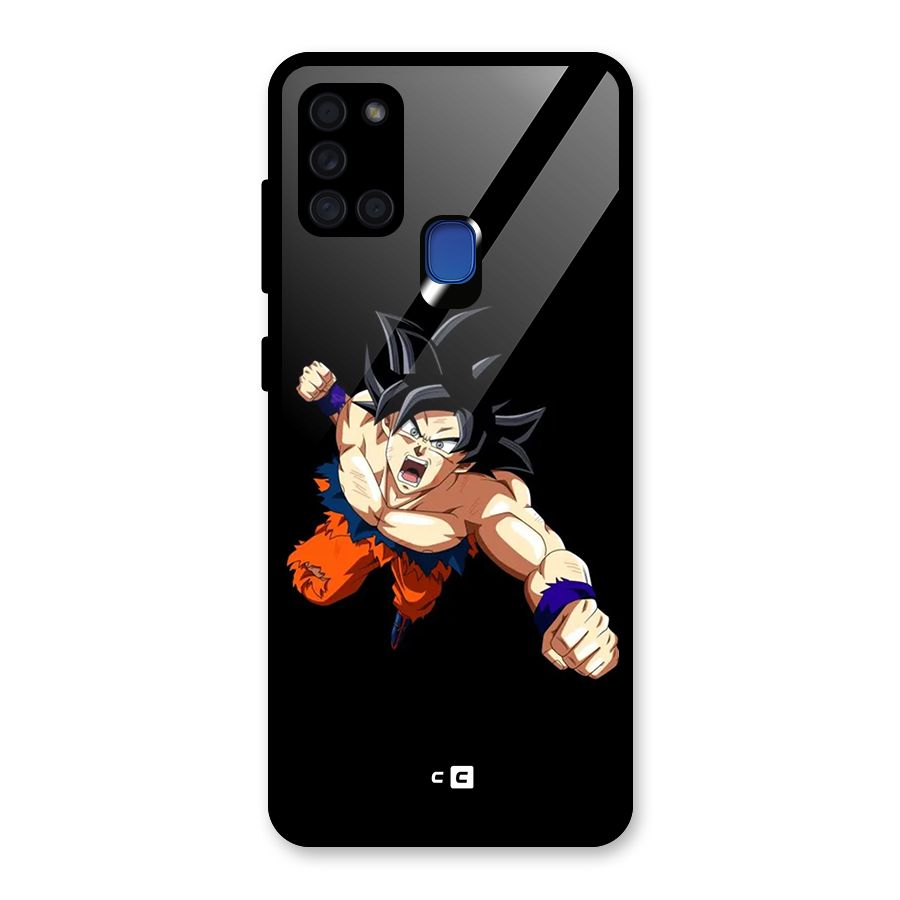 Fighting Goku Glass Back Case for Galaxy A21s