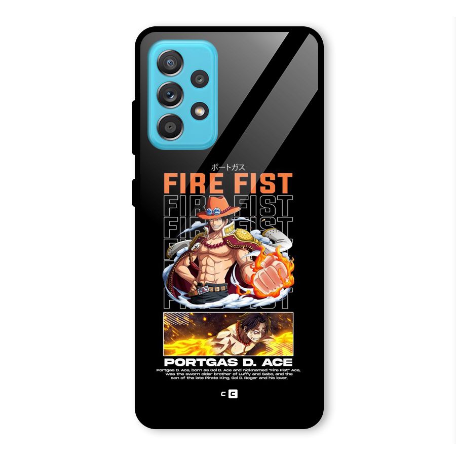 Fire Fist Ace Glass Back Case for Galaxy A52s 5G