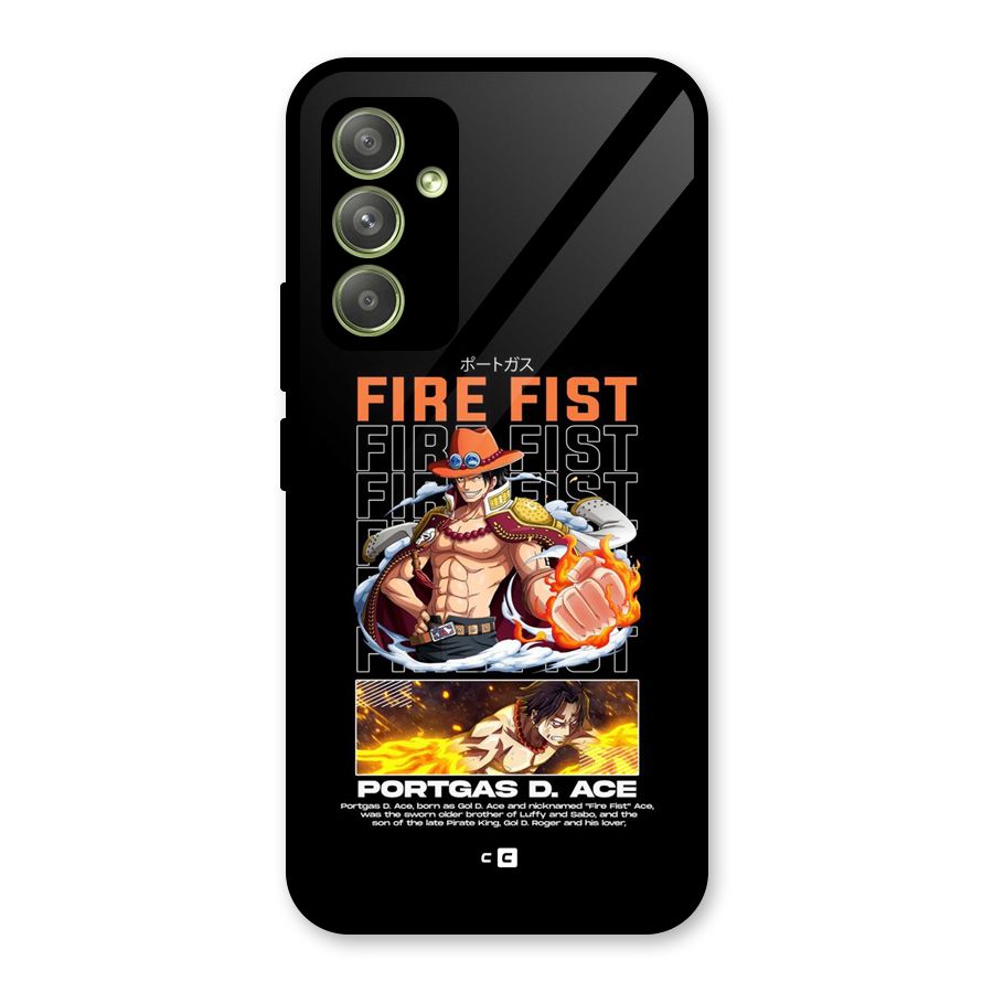 Fire Fist Ace Glass Back Case for Galaxy A54