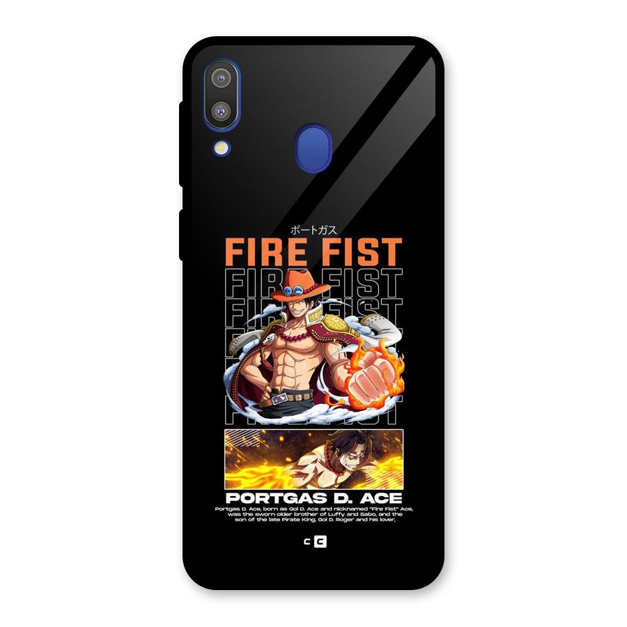 Fire Fist Ace Glass Back Case for Galaxy M20