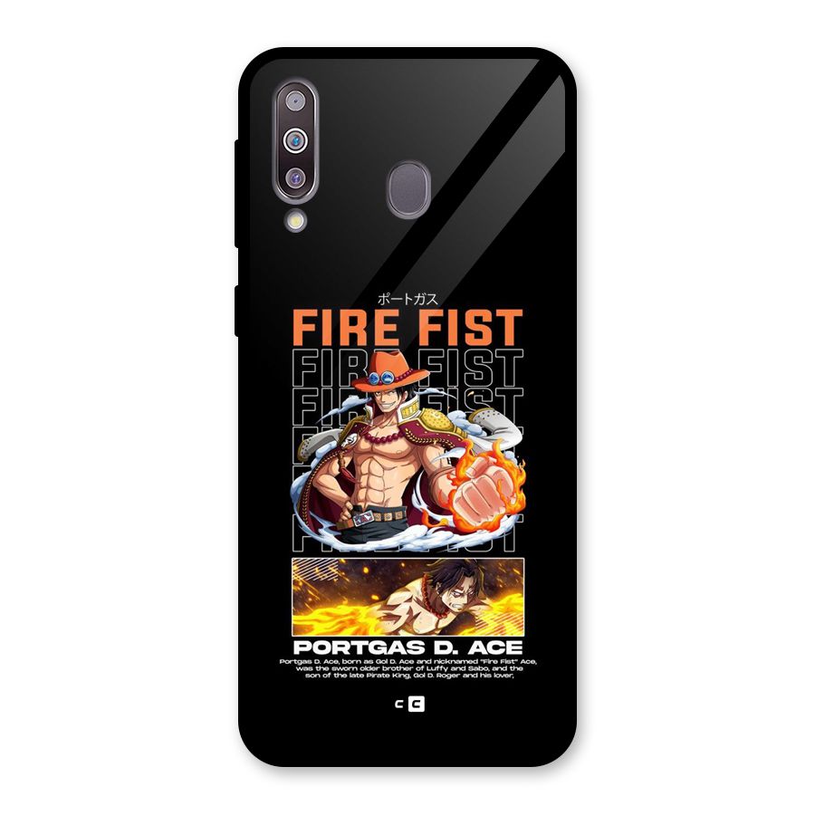 Fire Fist Ace Glass Back Case for Galaxy M30