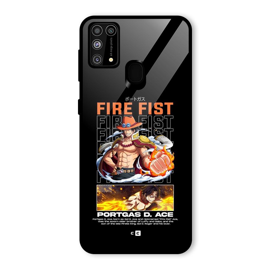 Fire Fist Ace Glass Back Case for Galaxy M31