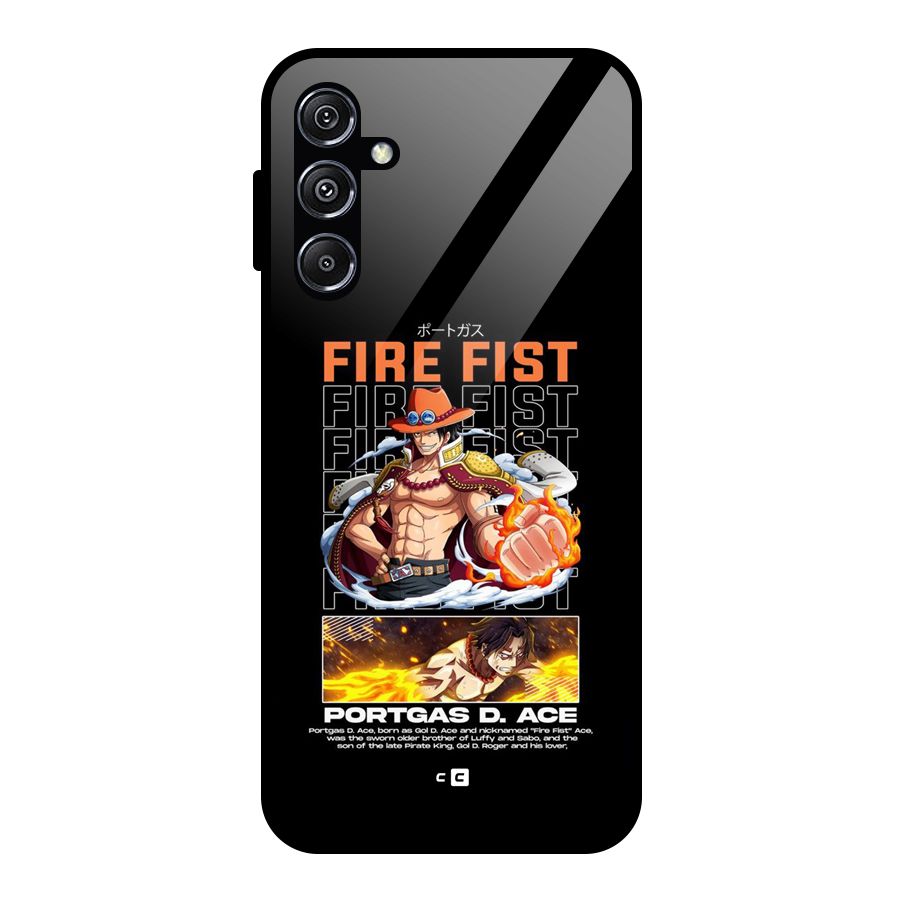 Fire Fist Ace Glass Back Case for Galaxy M34 5G