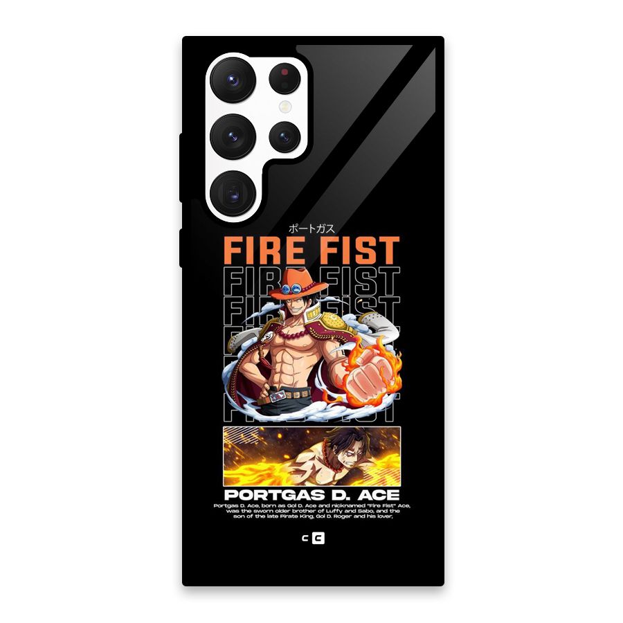 Fire Fist Ace Glass Back Case for Galaxy S22 Ultra 5G