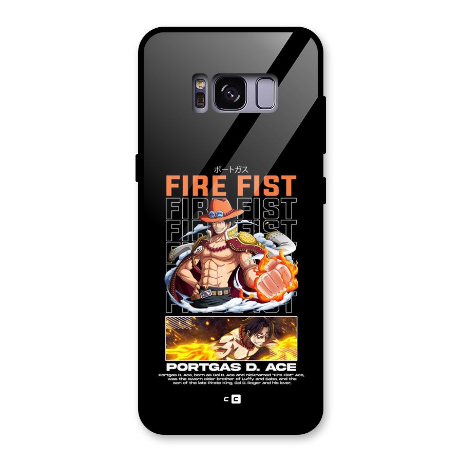 Fire Fist Ace Glass Back Case for Galaxy S8