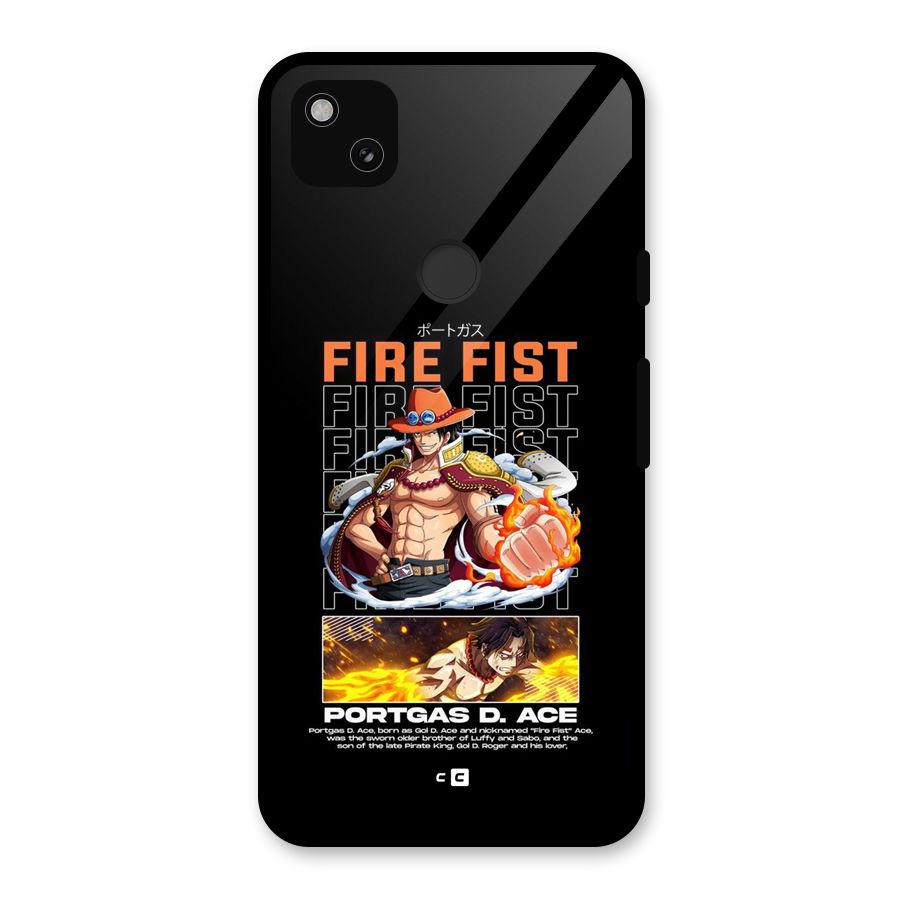 Fire Fist Ace Glass Back Case for Google Pixel 4a