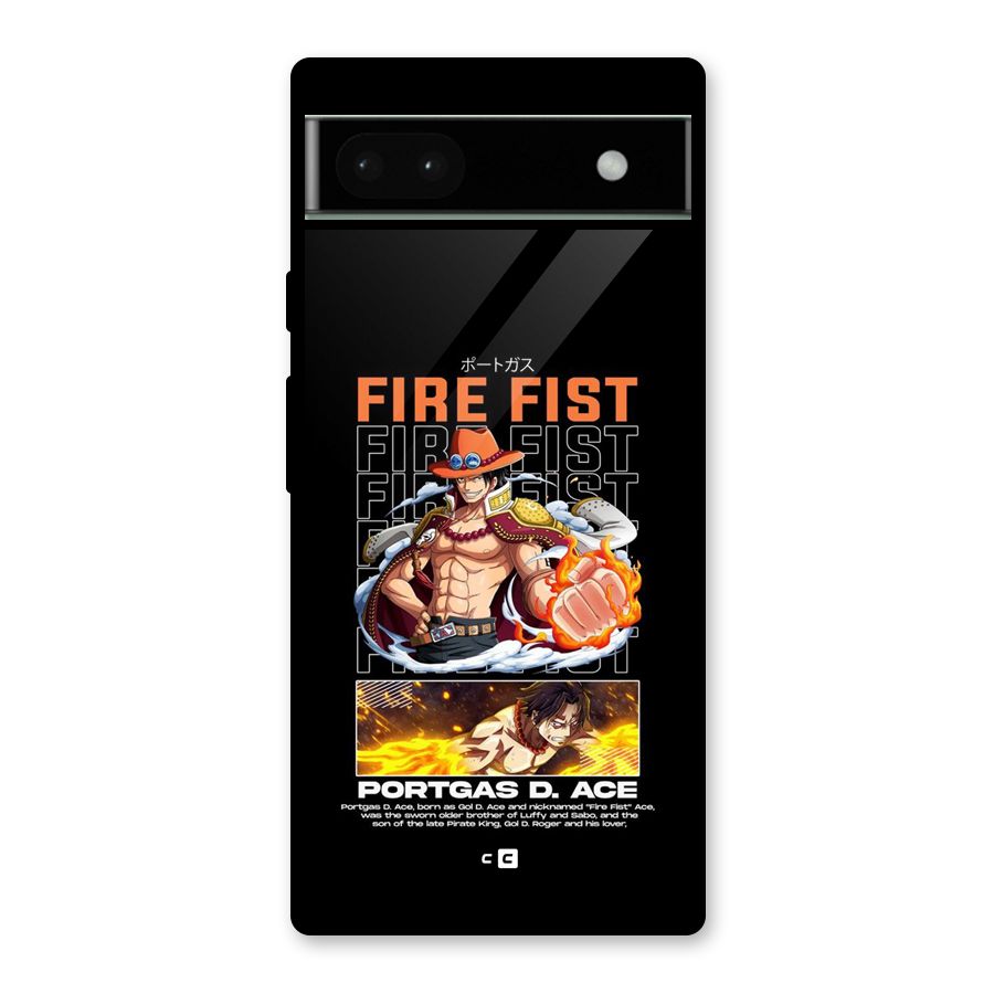 Fire Fist Ace Glass Back Case for Google Pixel 6a