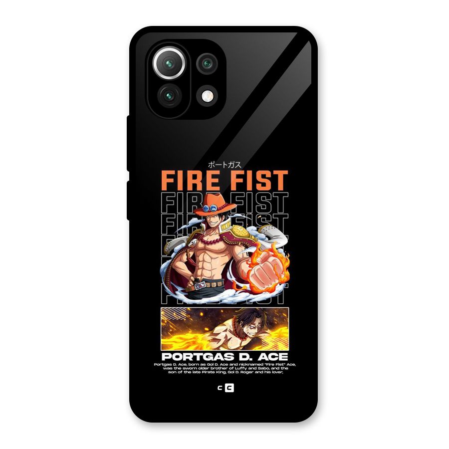 Fire Fist Ace Glass Back Case for Mi 11 Lite