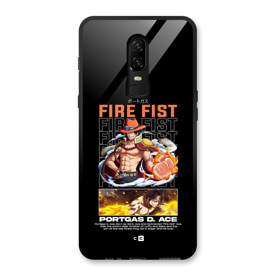 Fire Fist Ace Glass Back Case for OnePlus 6