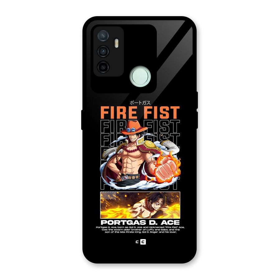 Fire Fist Ace Glass Back Case for Oppo A53