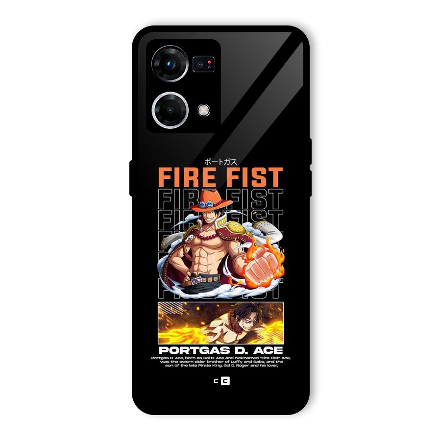 Fire Fist Ace Glass Back Case for Oppo F21s Pro 4G