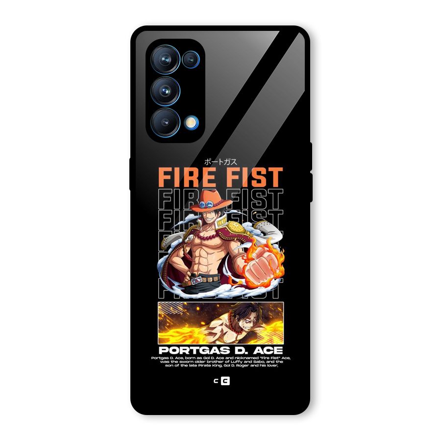 Fire Fist Ace Glass Back Case for Oppo Reno5 Pro 5G