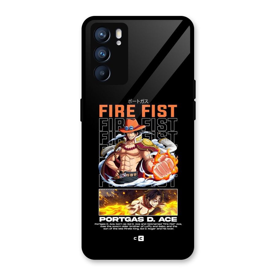 Fire Fist Ace Glass Back Case for Oppo Reno6 5G