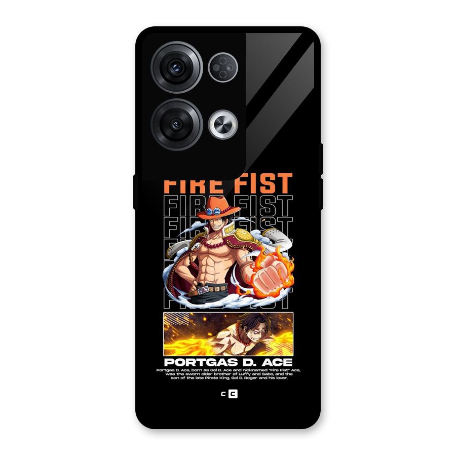 Fire Fist Ace Glass Back Case for Oppo Reno8 Pro 5G