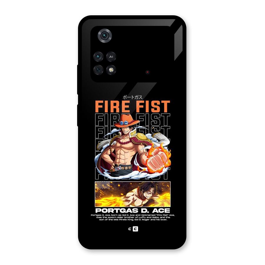 Fire Fist Ace Glass Back Case for Poco M4 Pro 4G