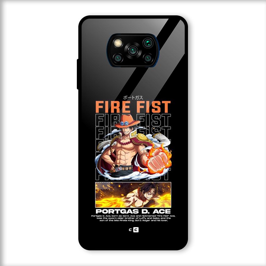 Fire Fist Ace Glass Back Case for Poco X3