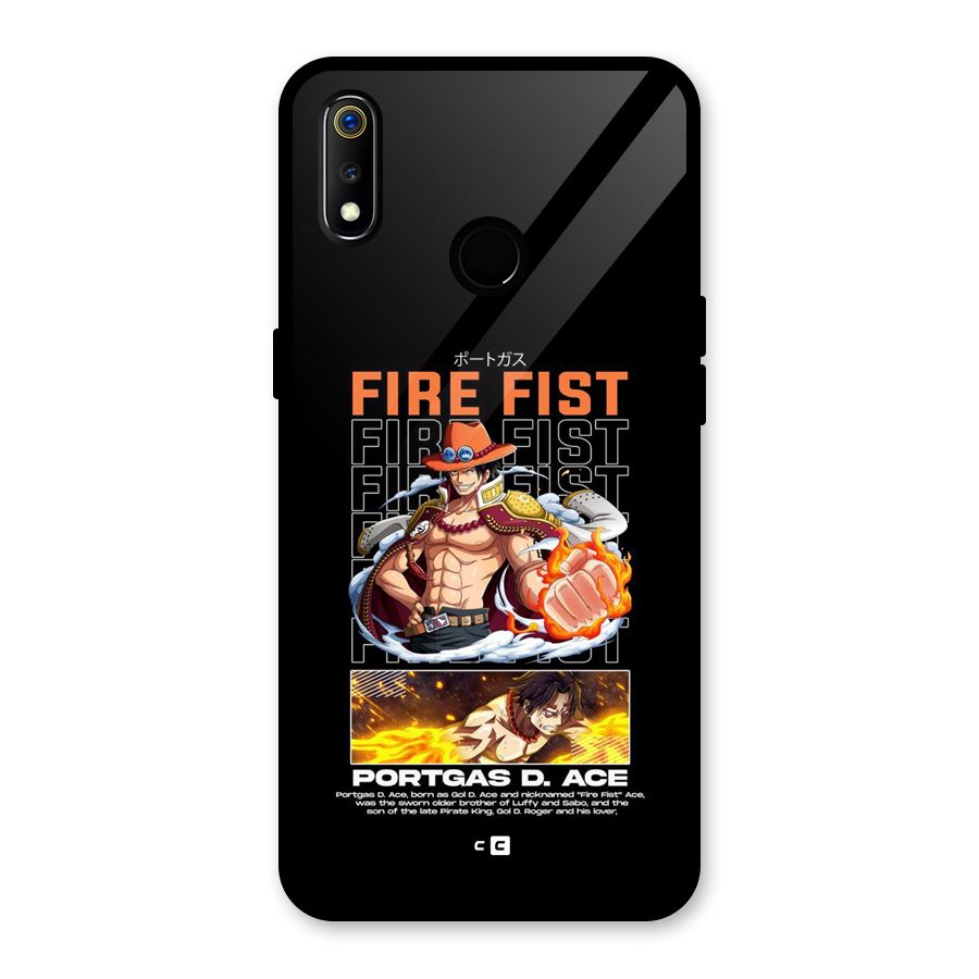 Fire Fist Ace Glass Back Case for Realme 3i