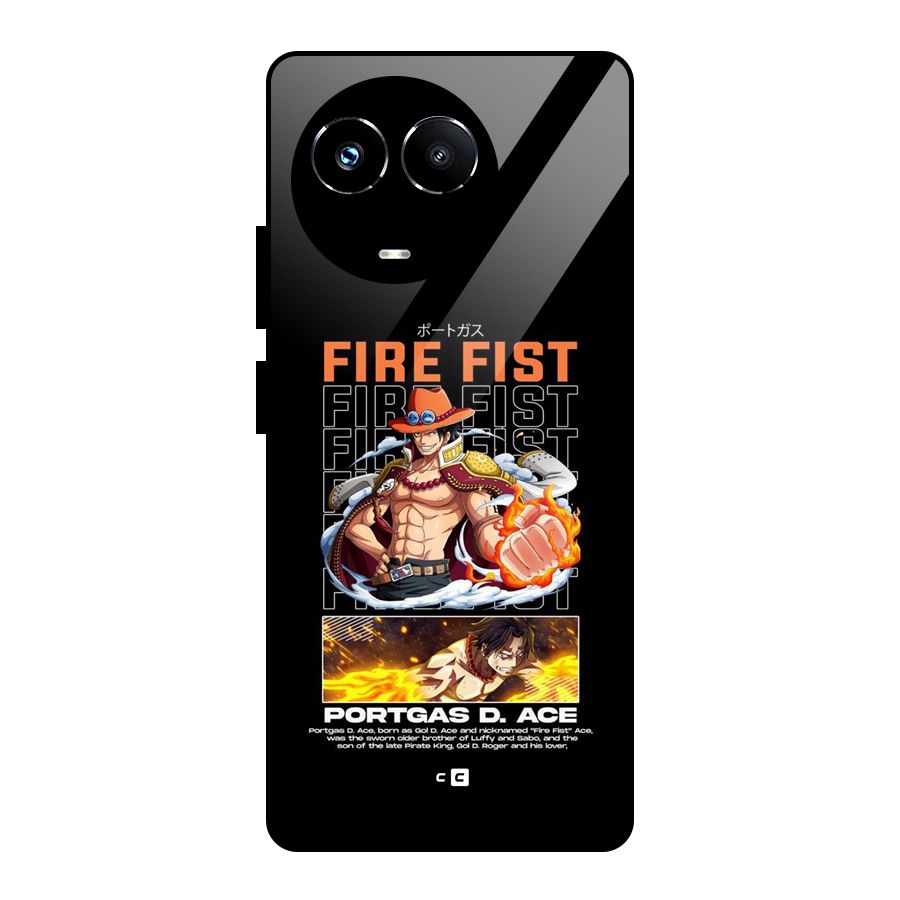 Fire Fist Ace Glass Back Case for Realme Narzo 60X