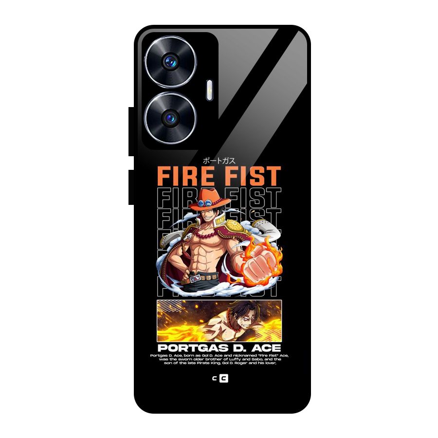 Fire Fist Ace Glass Back Case for Realme Narzo N55
