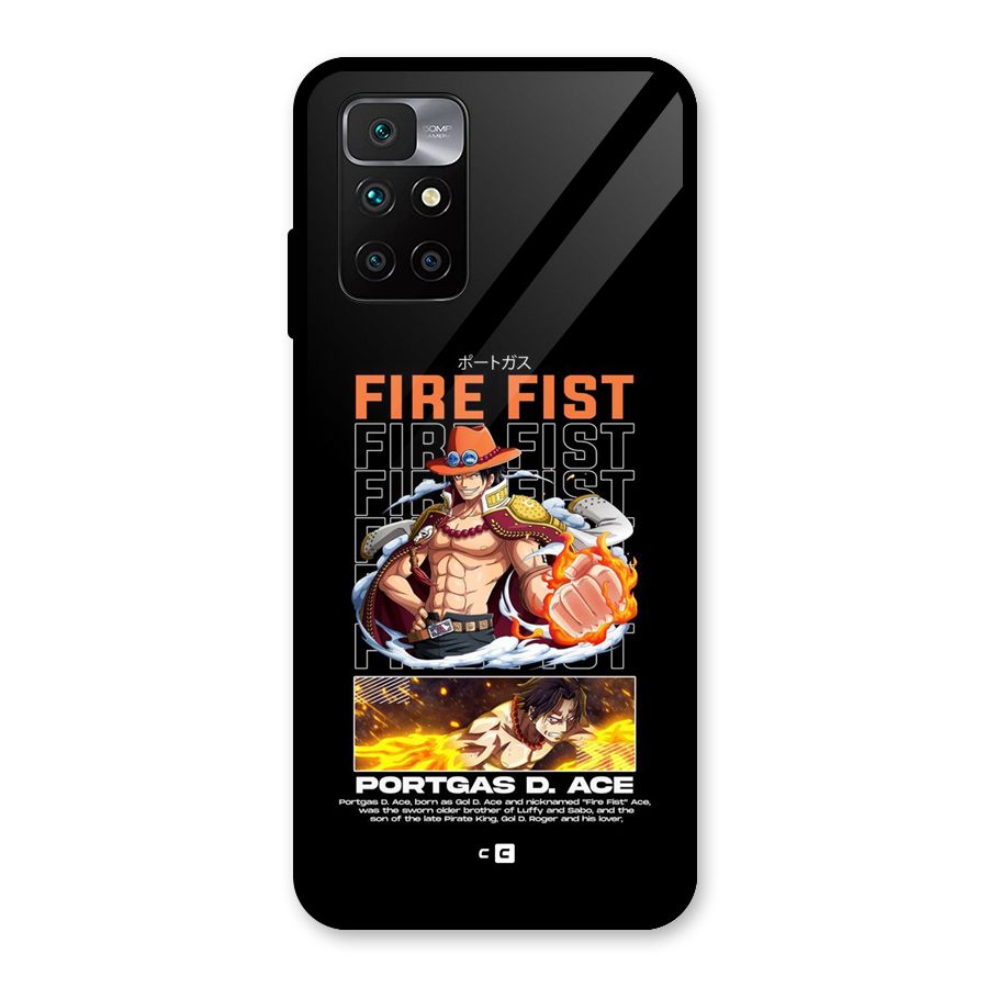 Fire Fist Ace Glass Back Case for Redmi 10 Prime