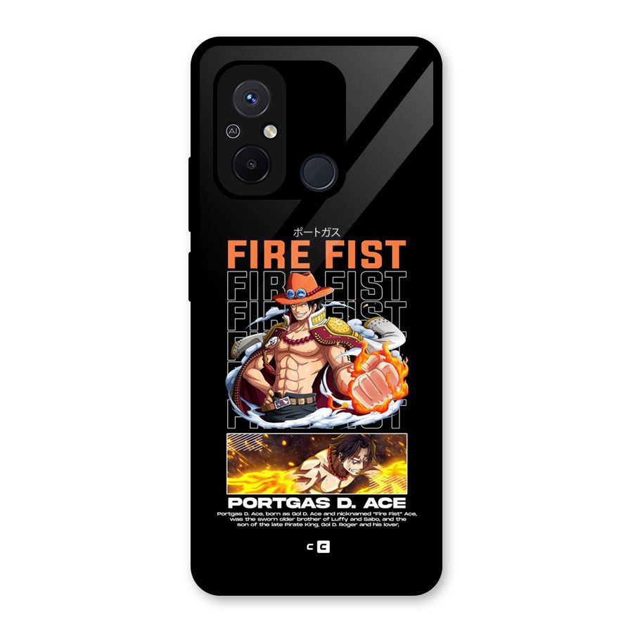 Fire Fist Ace Glass Back Case for Redmi 12C