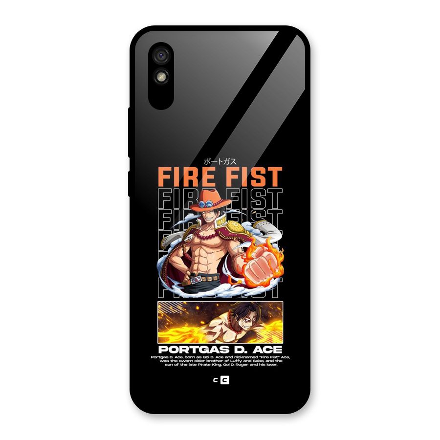 Fire Fist Ace Glass Back Case for Redmi 9A