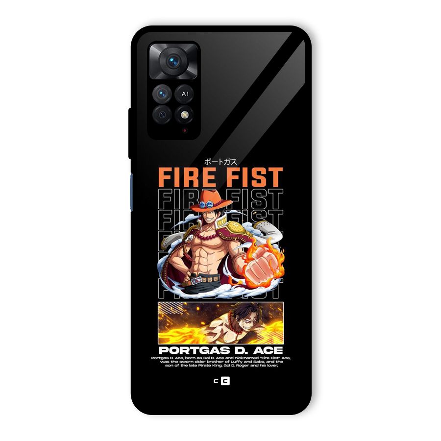 Fire Fist Ace Glass Back Case for Redmi Note 11 Pro