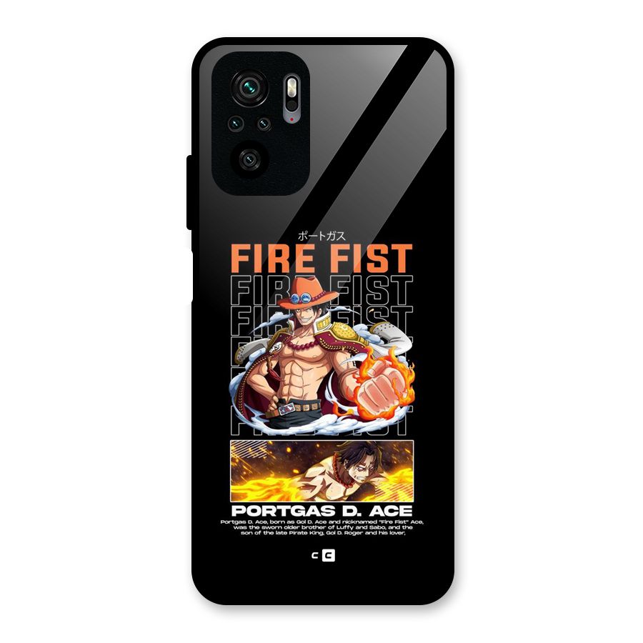 Fire Fist Ace Glass Back Case for Redmi Note 11 SE
