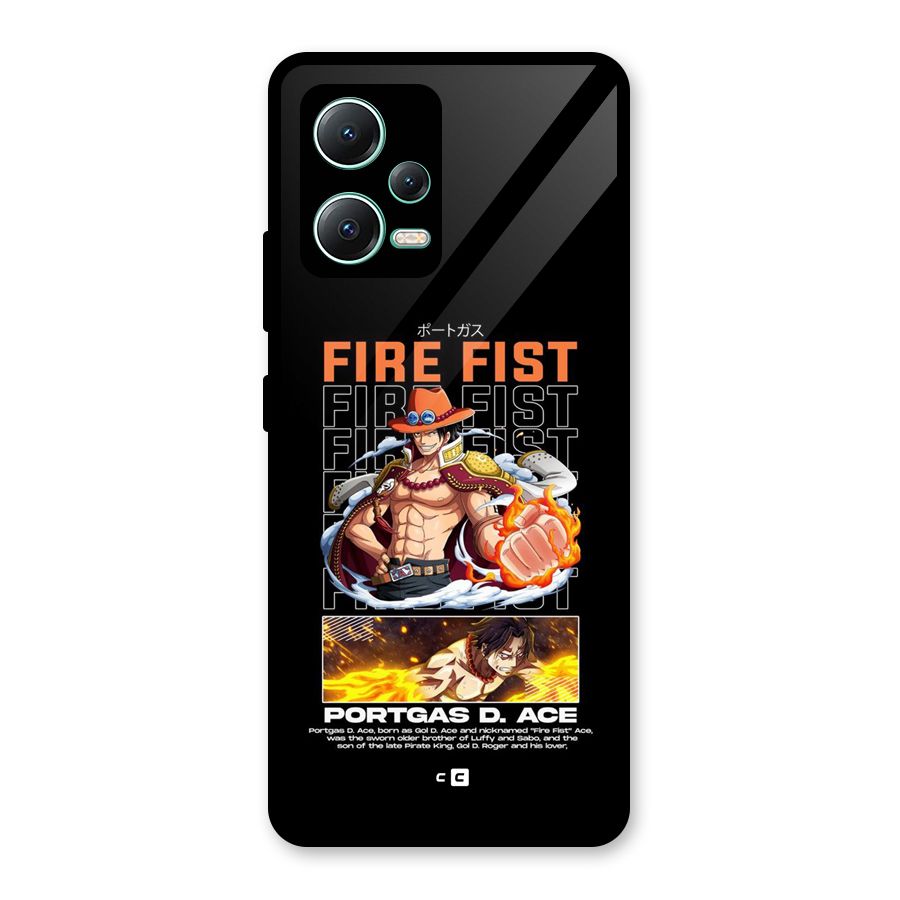 Fire Fist Ace Glass Back Case for Redmi Note 12 5G