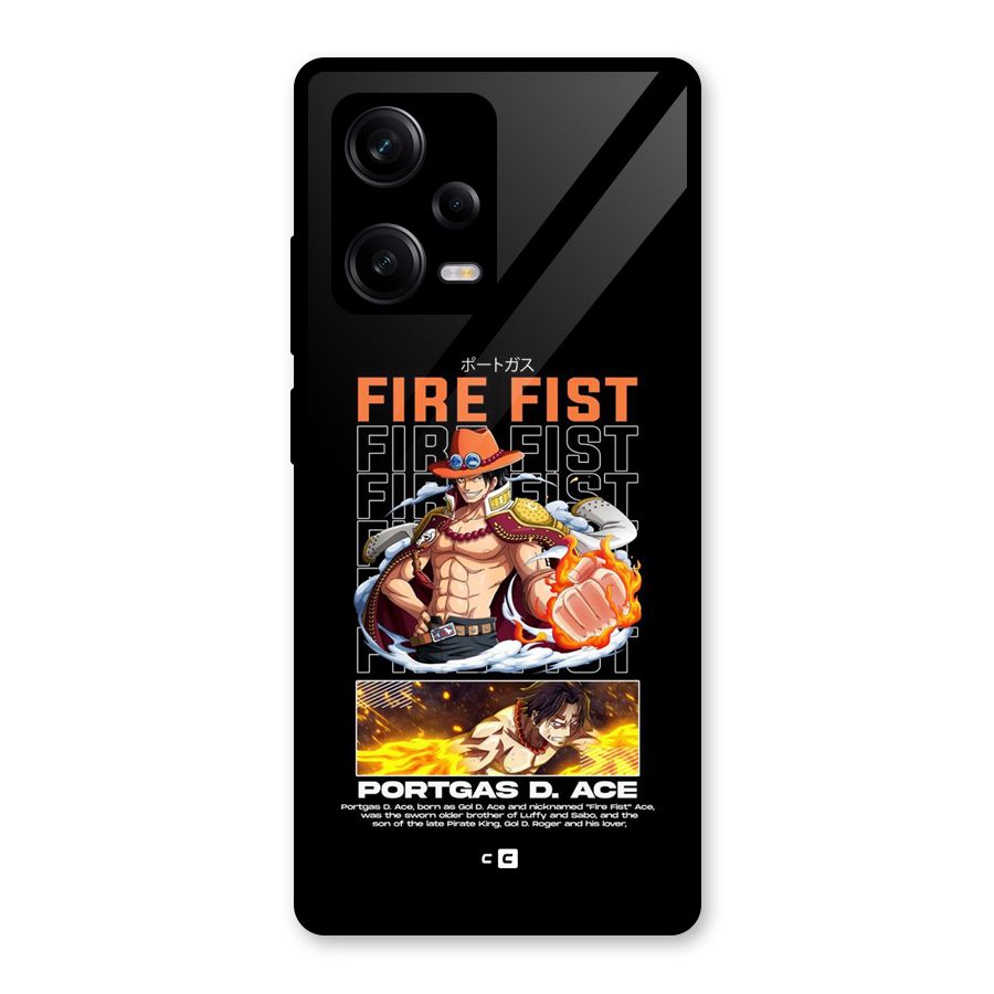 Fire Fist Ace Glass Back Case for Redmi Note 12 Pro