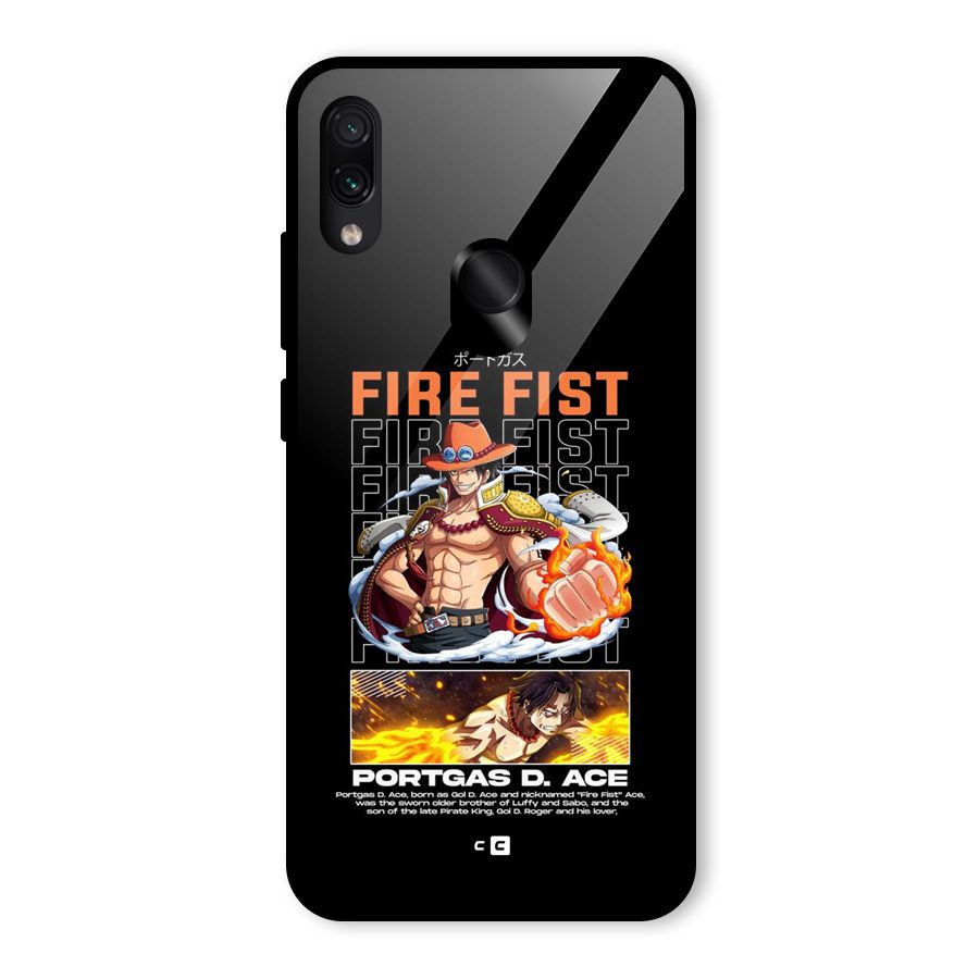 Fire Fist Ace Glass Back Case for Redmi Note 7 Pro
