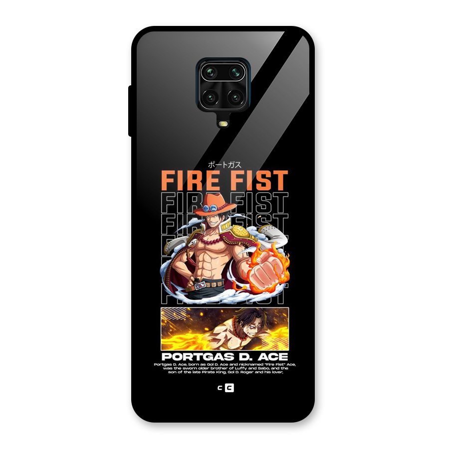 Fire Fist Ace Glass Back Case for Redmi Note 9 Pro