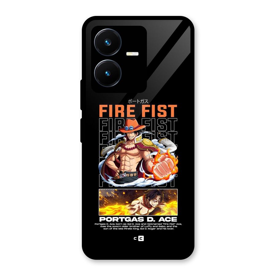 Fire Fist Ace Glass Back Case for Vivo Y22