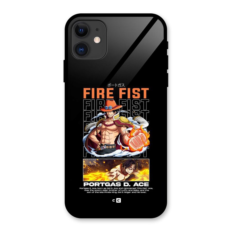 Fire Fist Ace Glass Back Case for iPhone 11