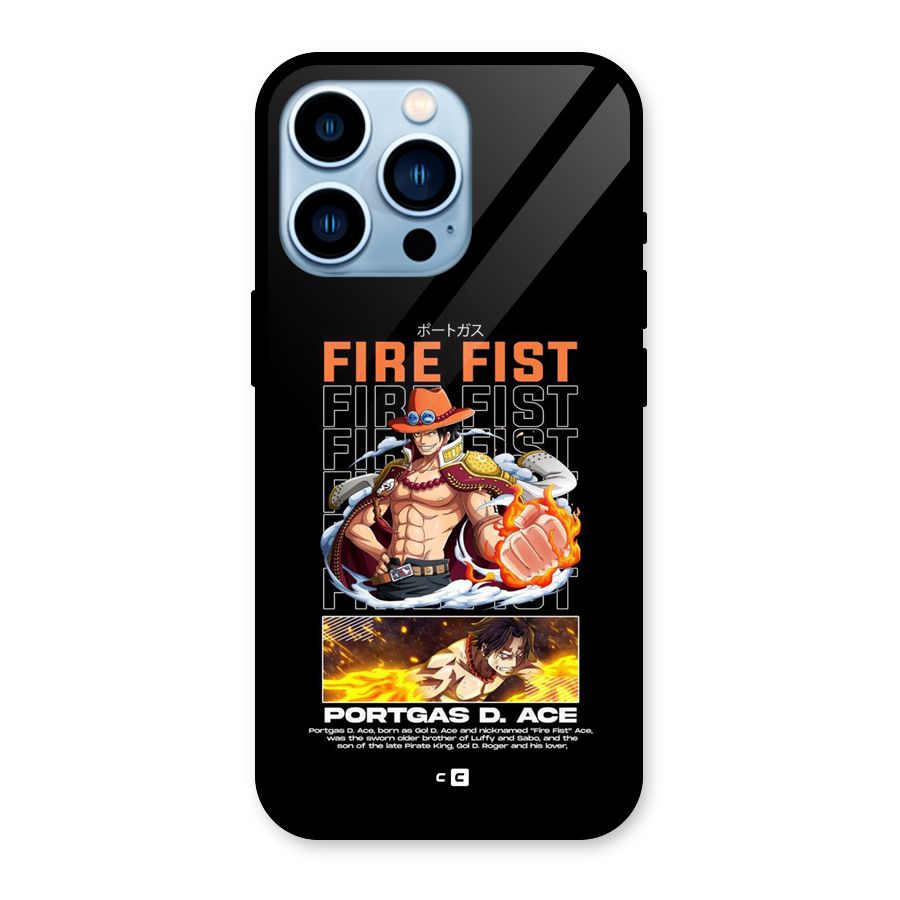 Fire Fist Ace Glass Back Case for iPhone 13 Pro