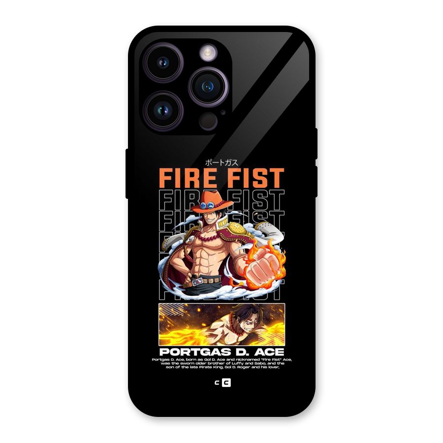 Fire Fist Ace Glass Back Case for iPhone 14 Pro Max